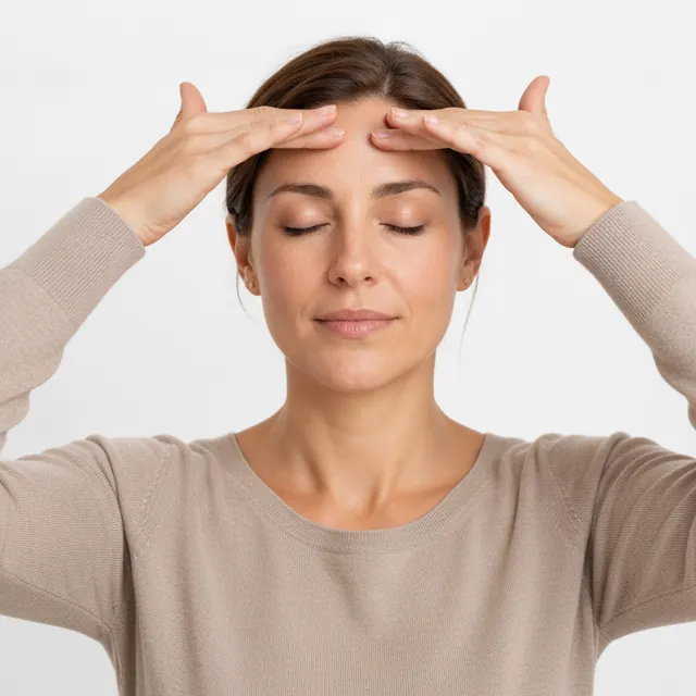 Forehead release face yoga demonstration